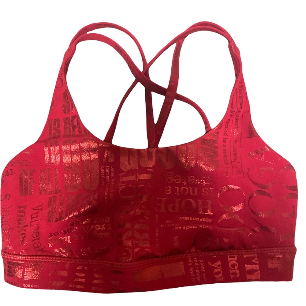 Lululemon red energy sports bra